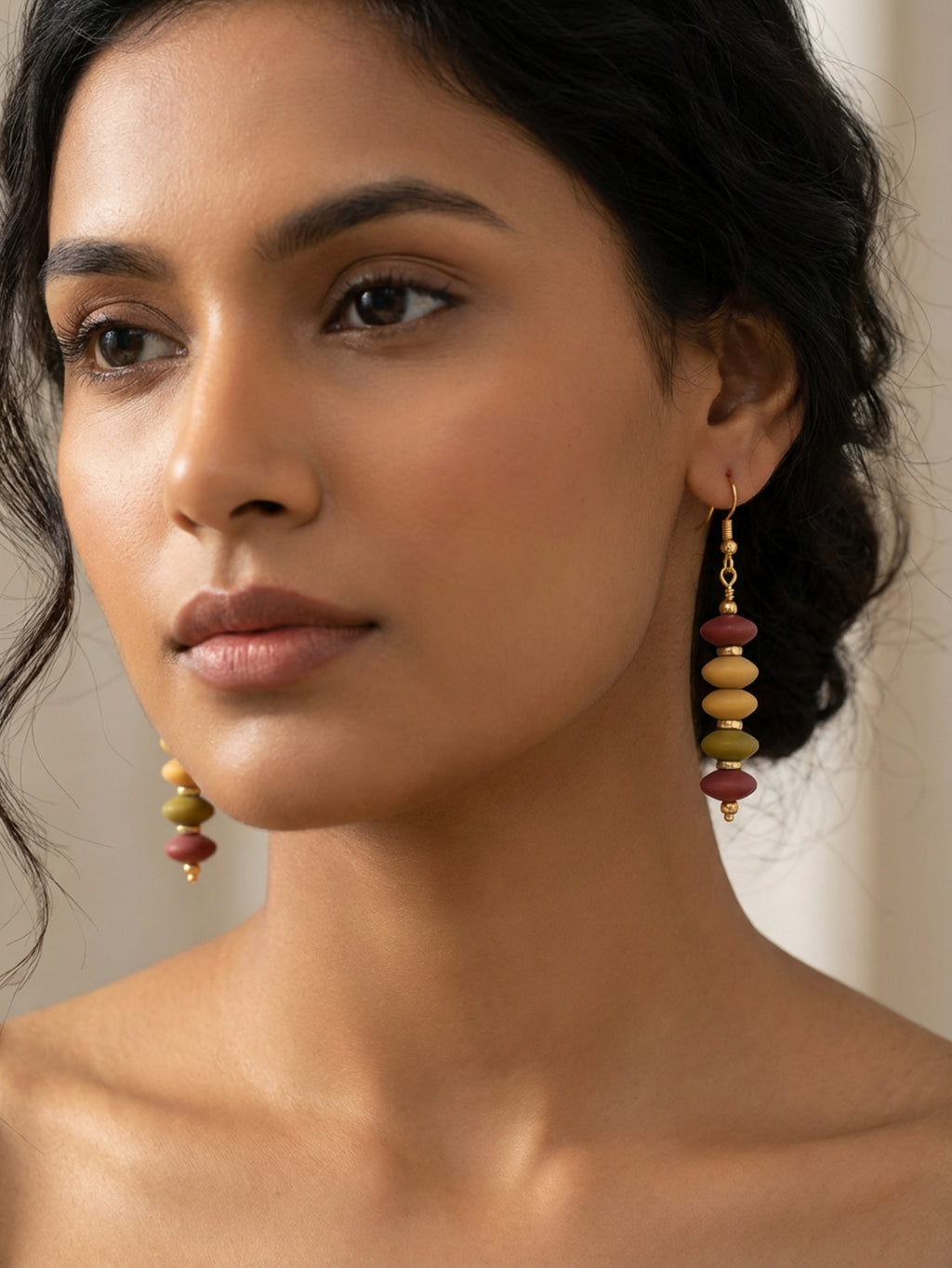 Harvest Lentil Bead Earrings