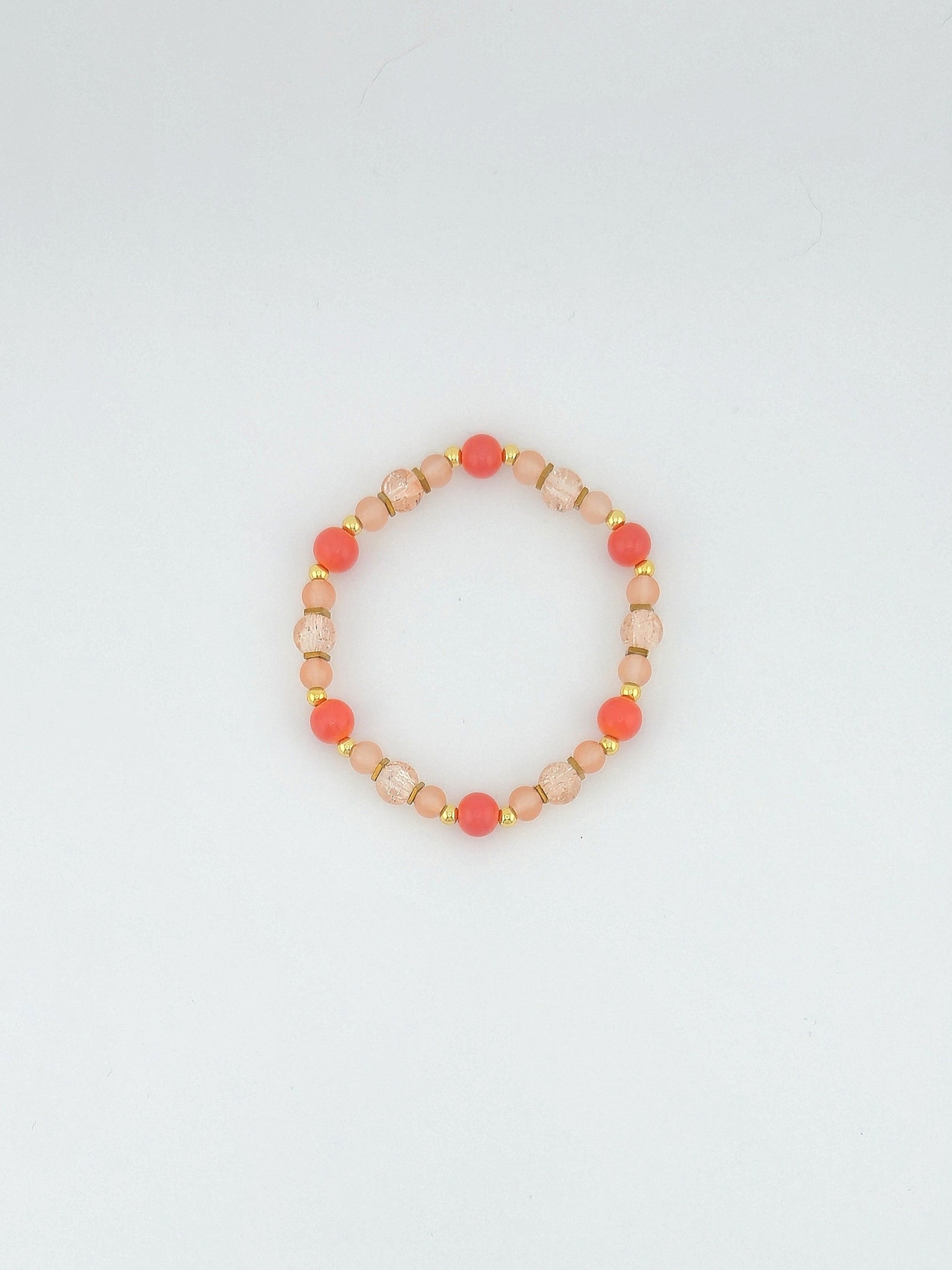 Perfect Peach Glass Bead Bracelet