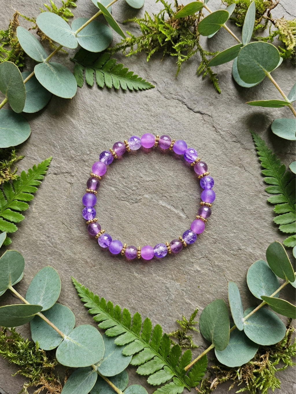Lovely Lavender Glass Bead Bracelet
