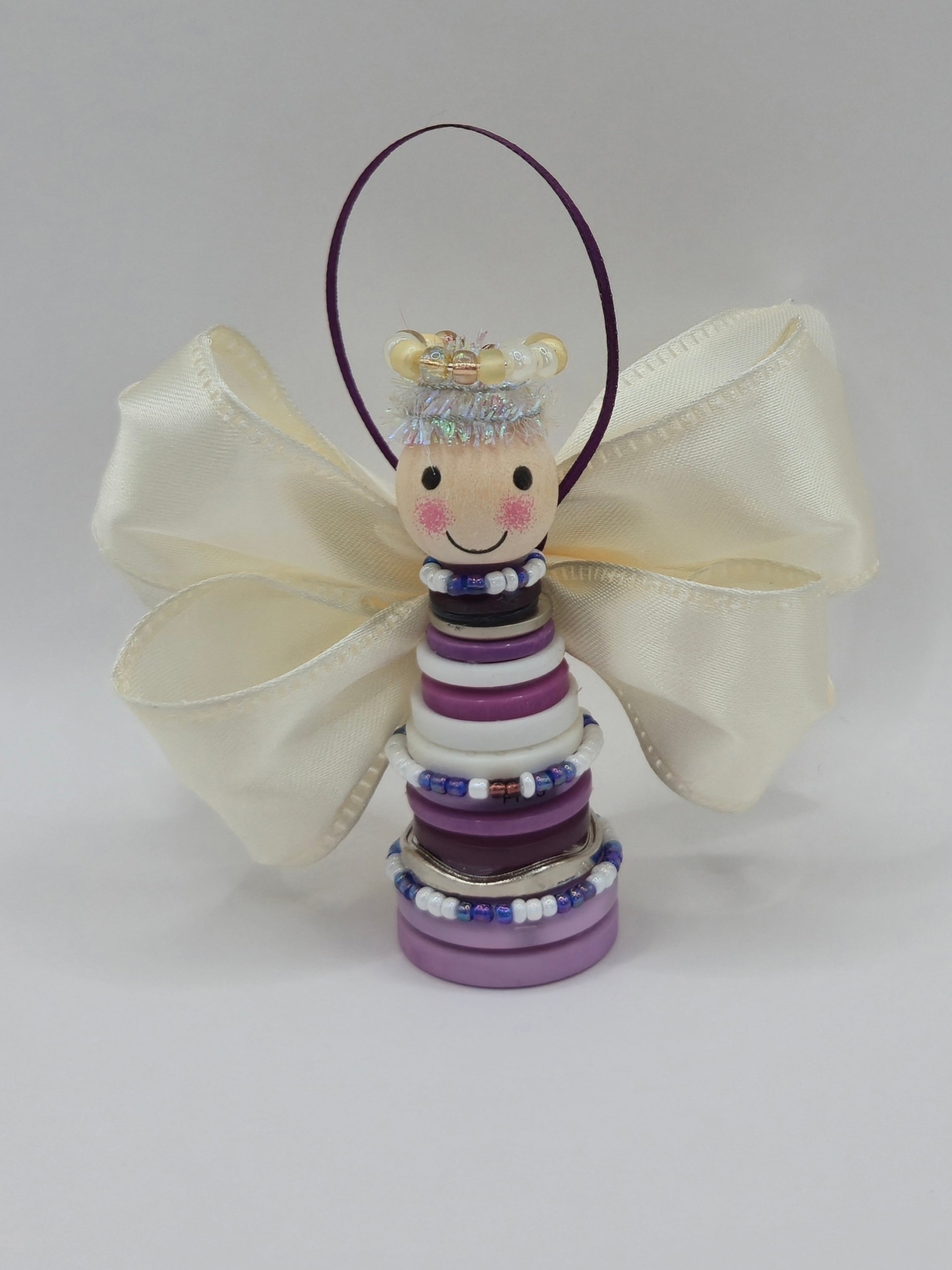 Button Angel Ornament