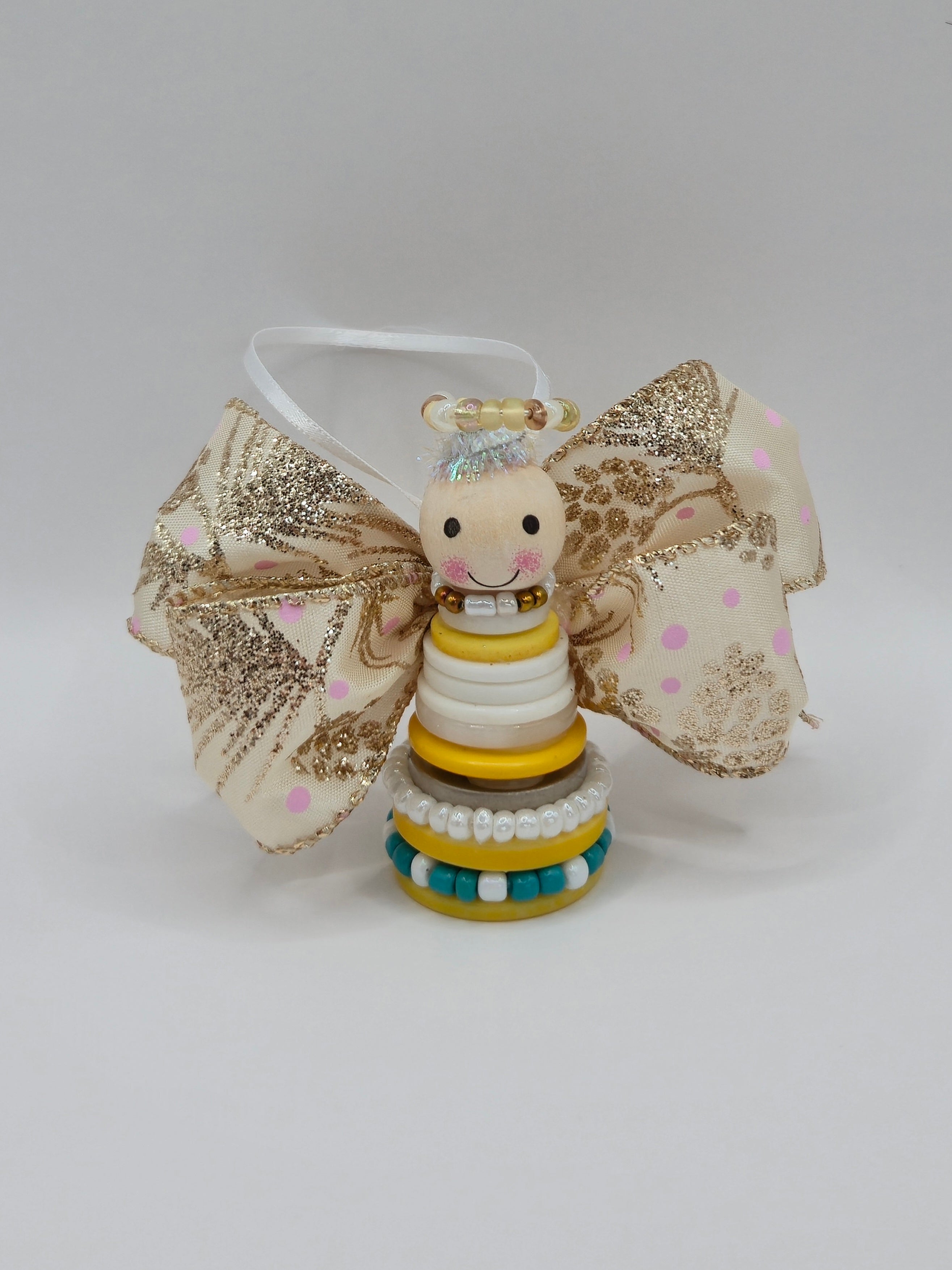 Button Angel Ornament