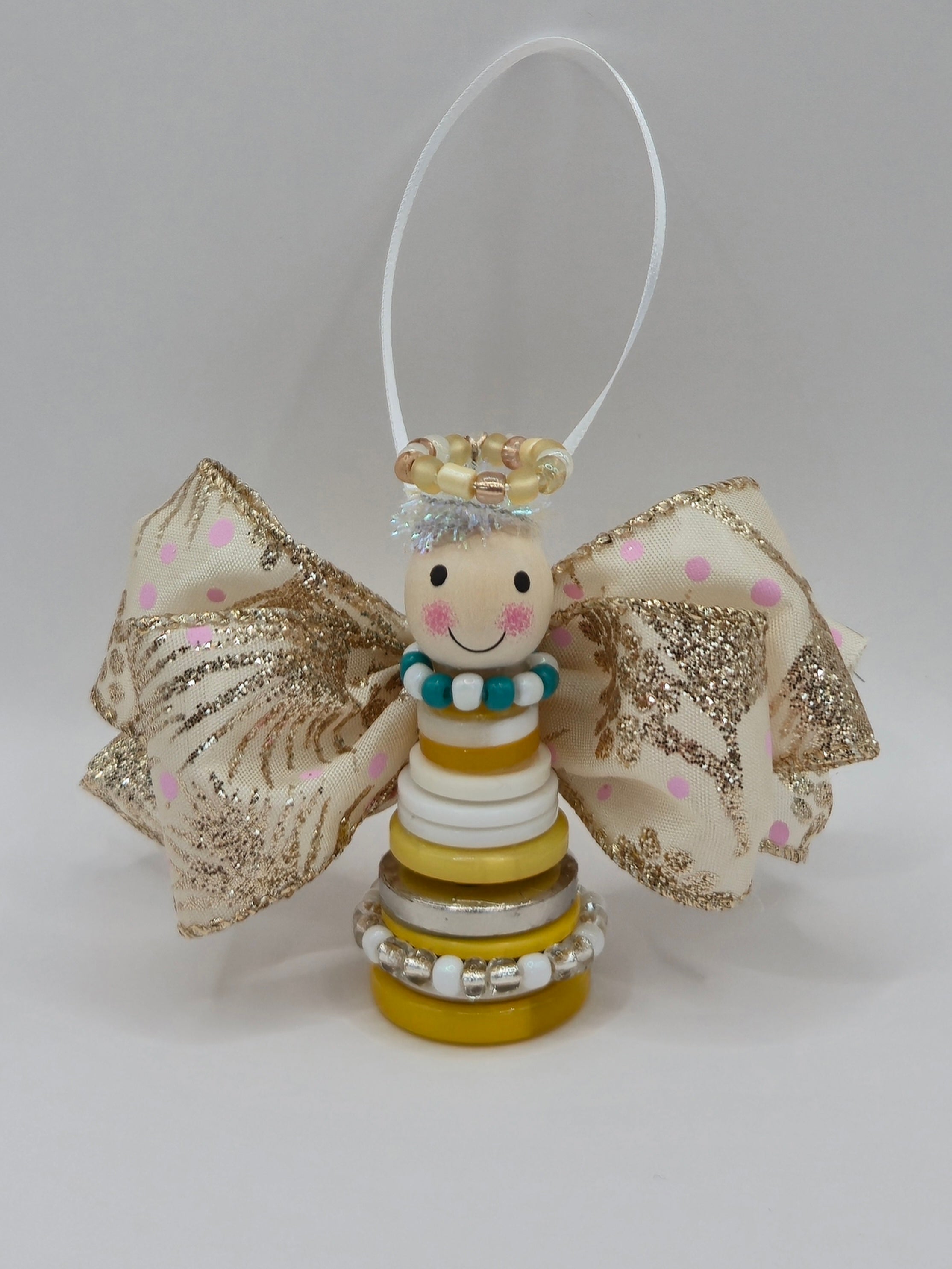 Button Angel Ornament