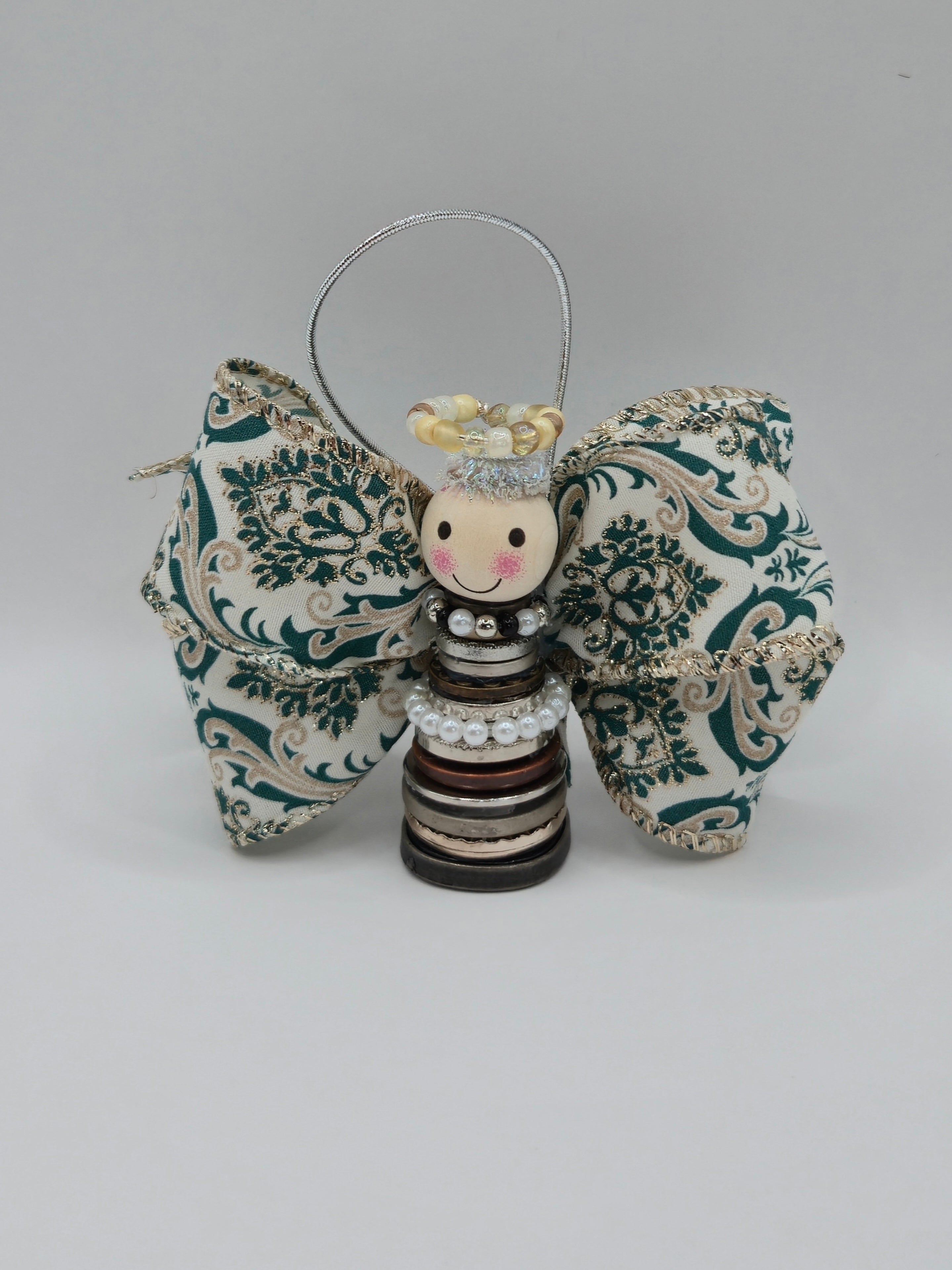 Button Angel Ornament