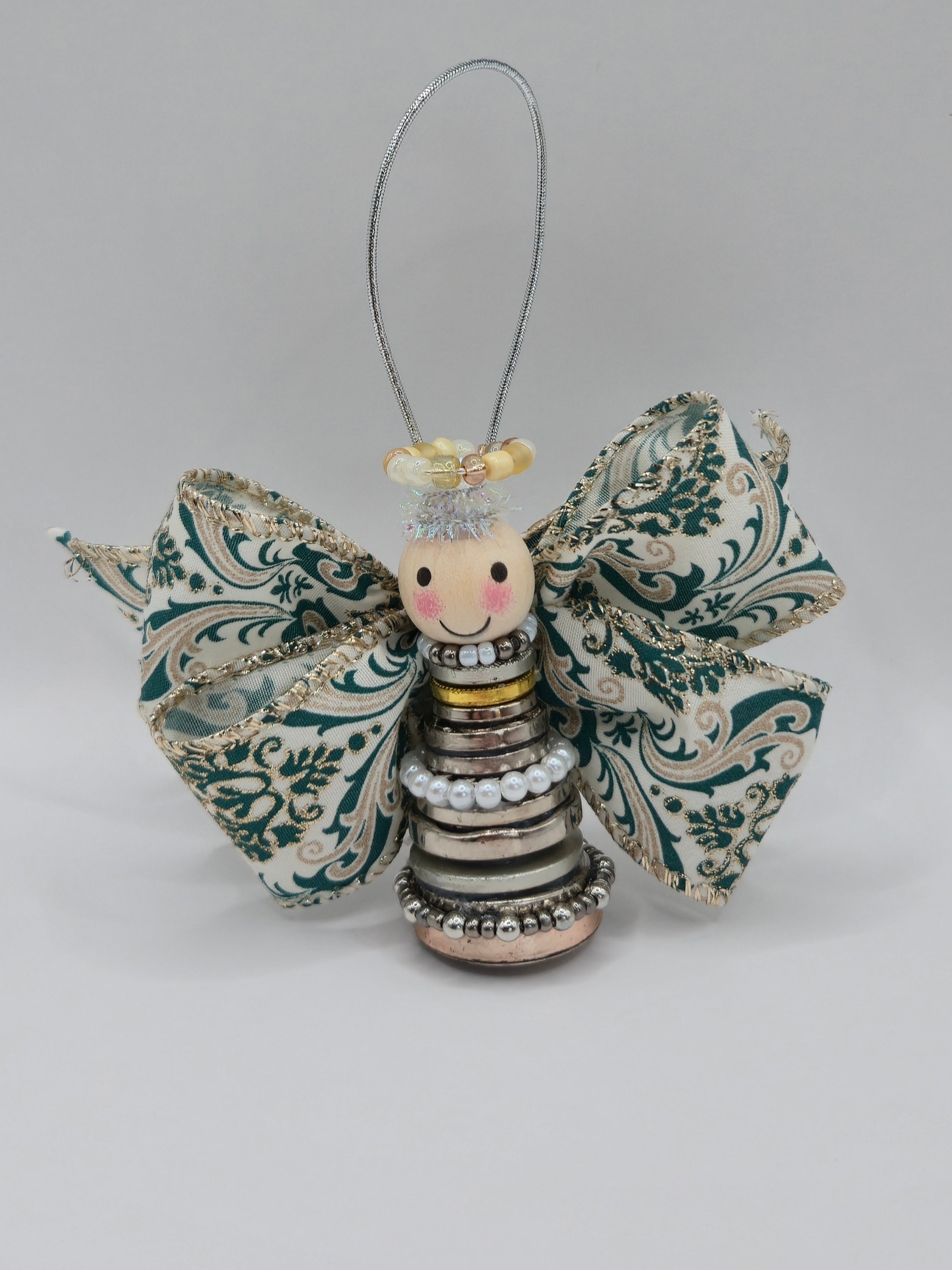 Button Angel Ornament