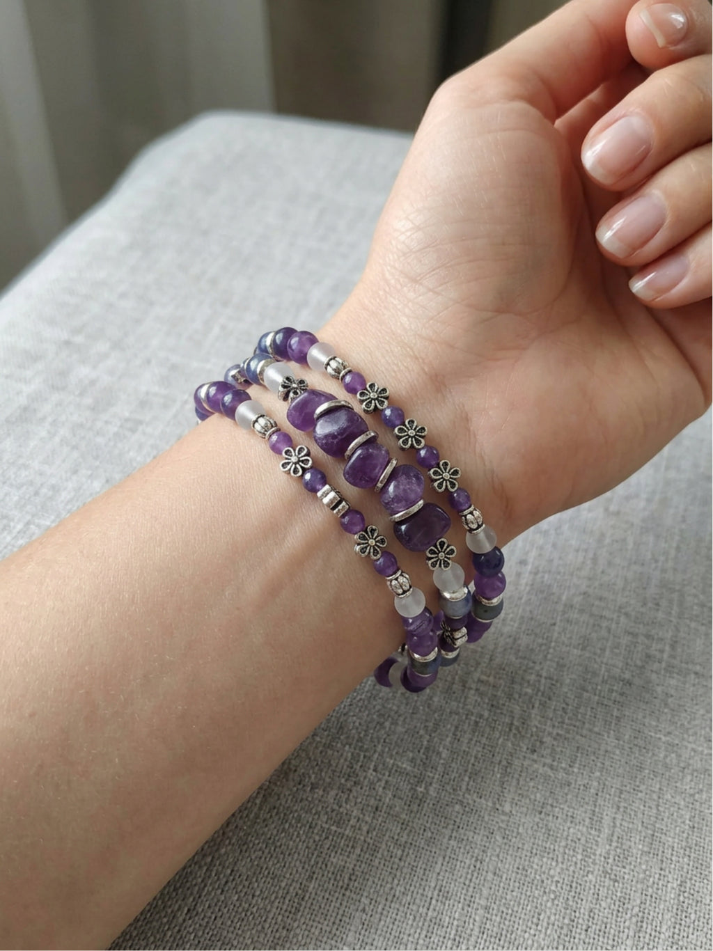 Amethyst Horizon Triple Strand