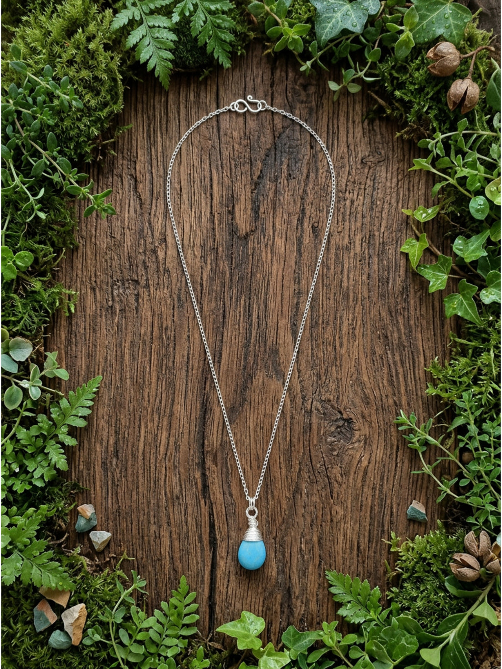 Wire Forged Turquoise Necklace