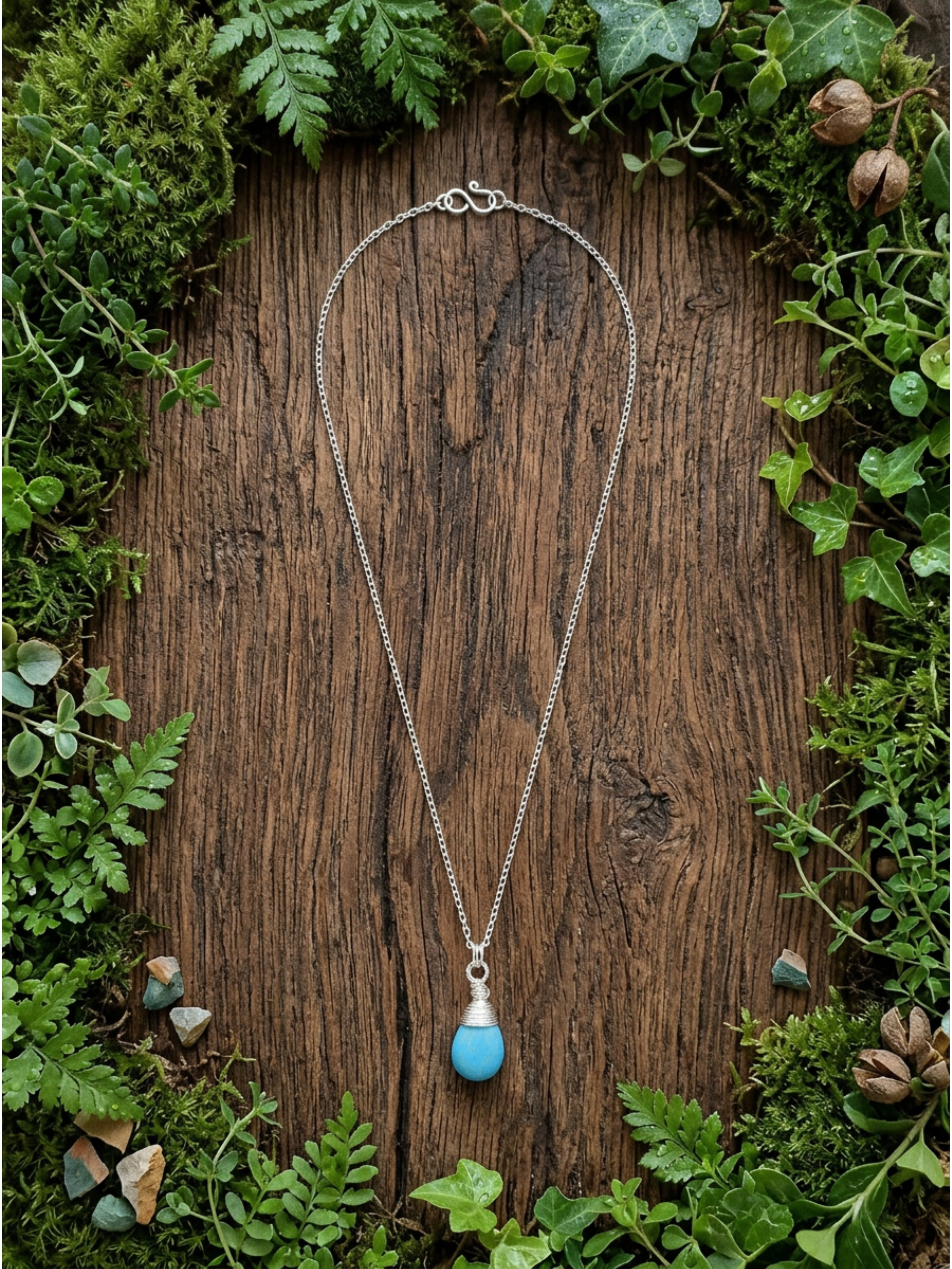Wire Forged Turquoise Necklace