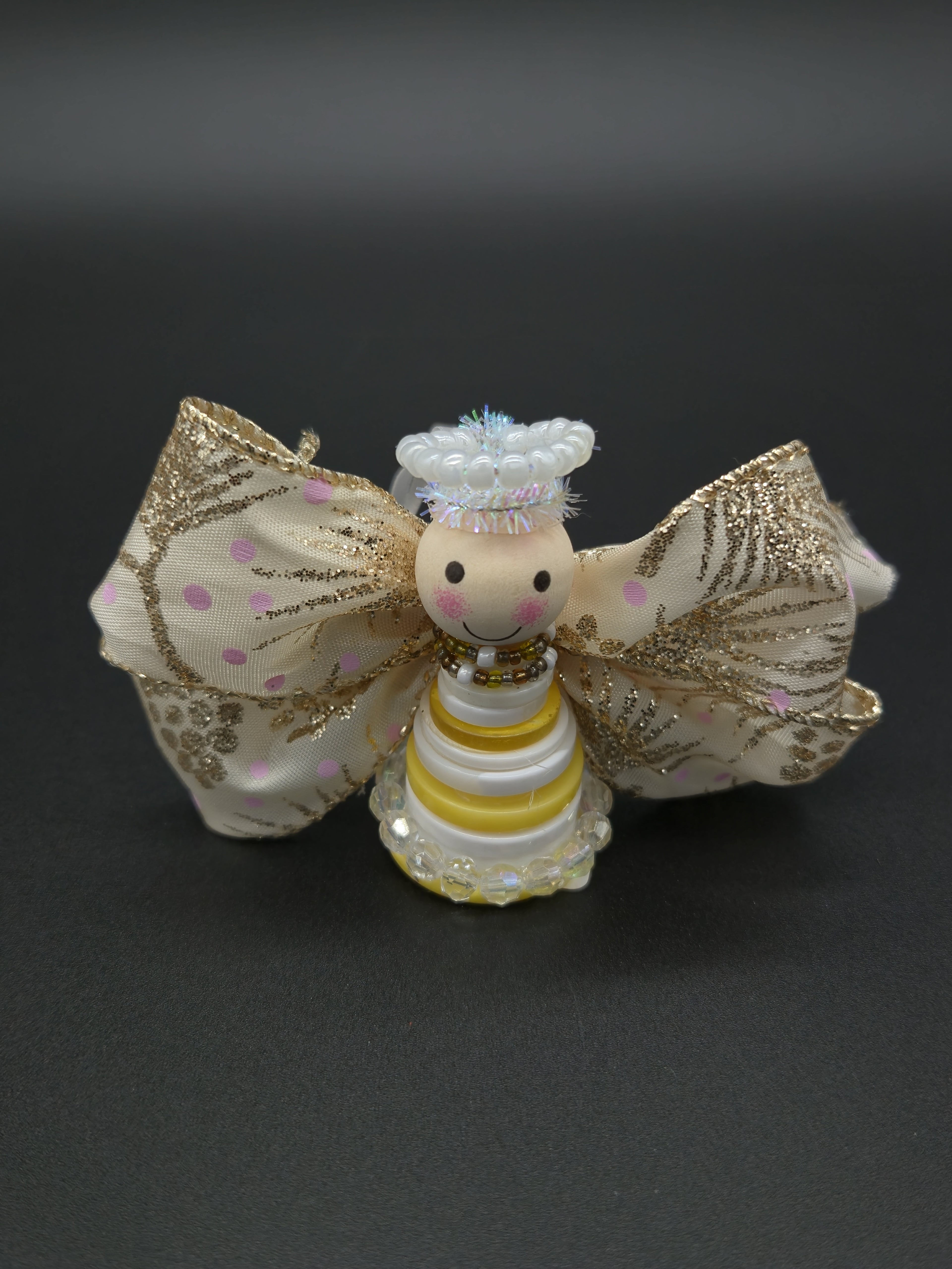 Button Angel Ornament