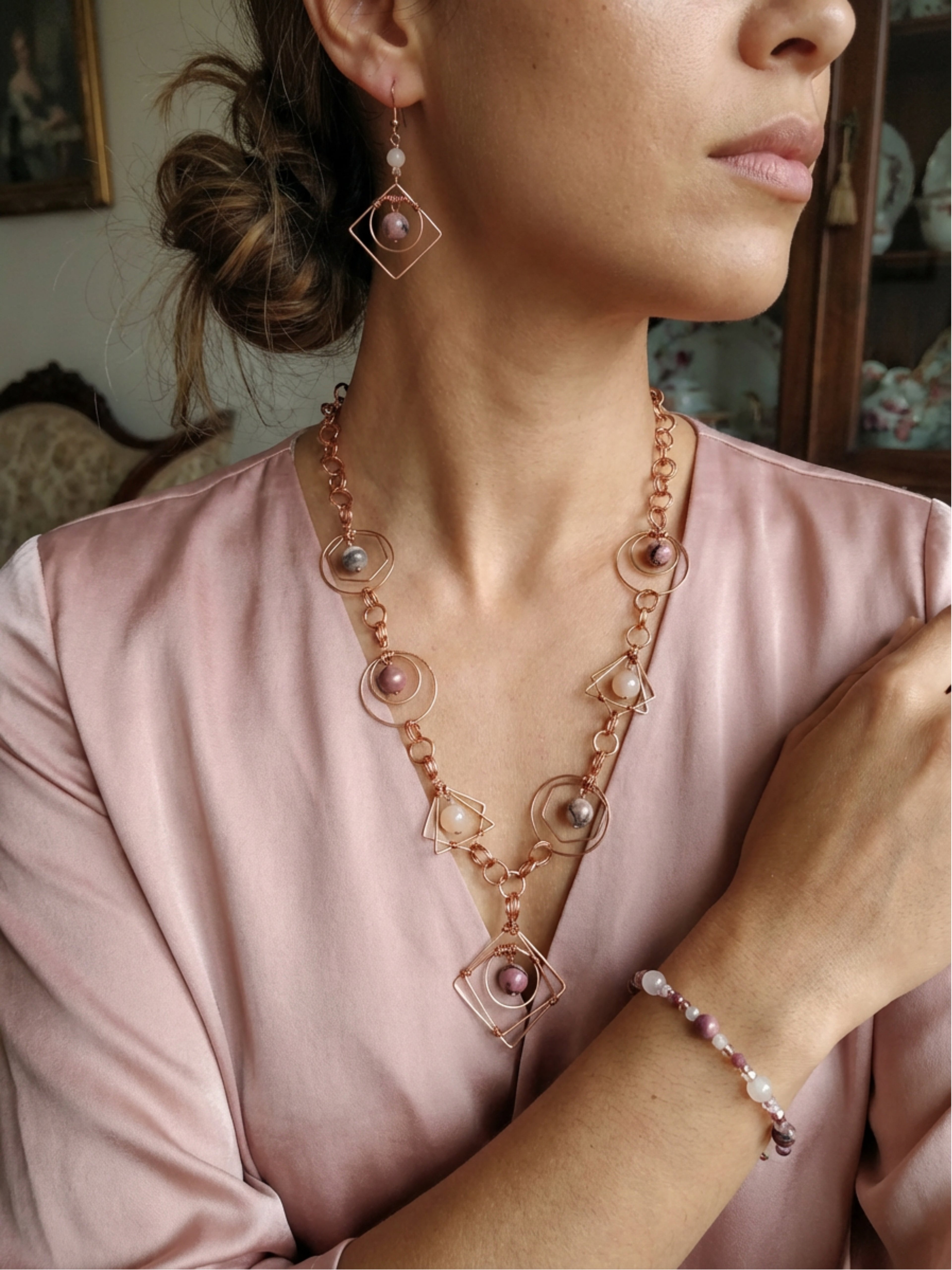 Rose Gold Rhodonite Collection