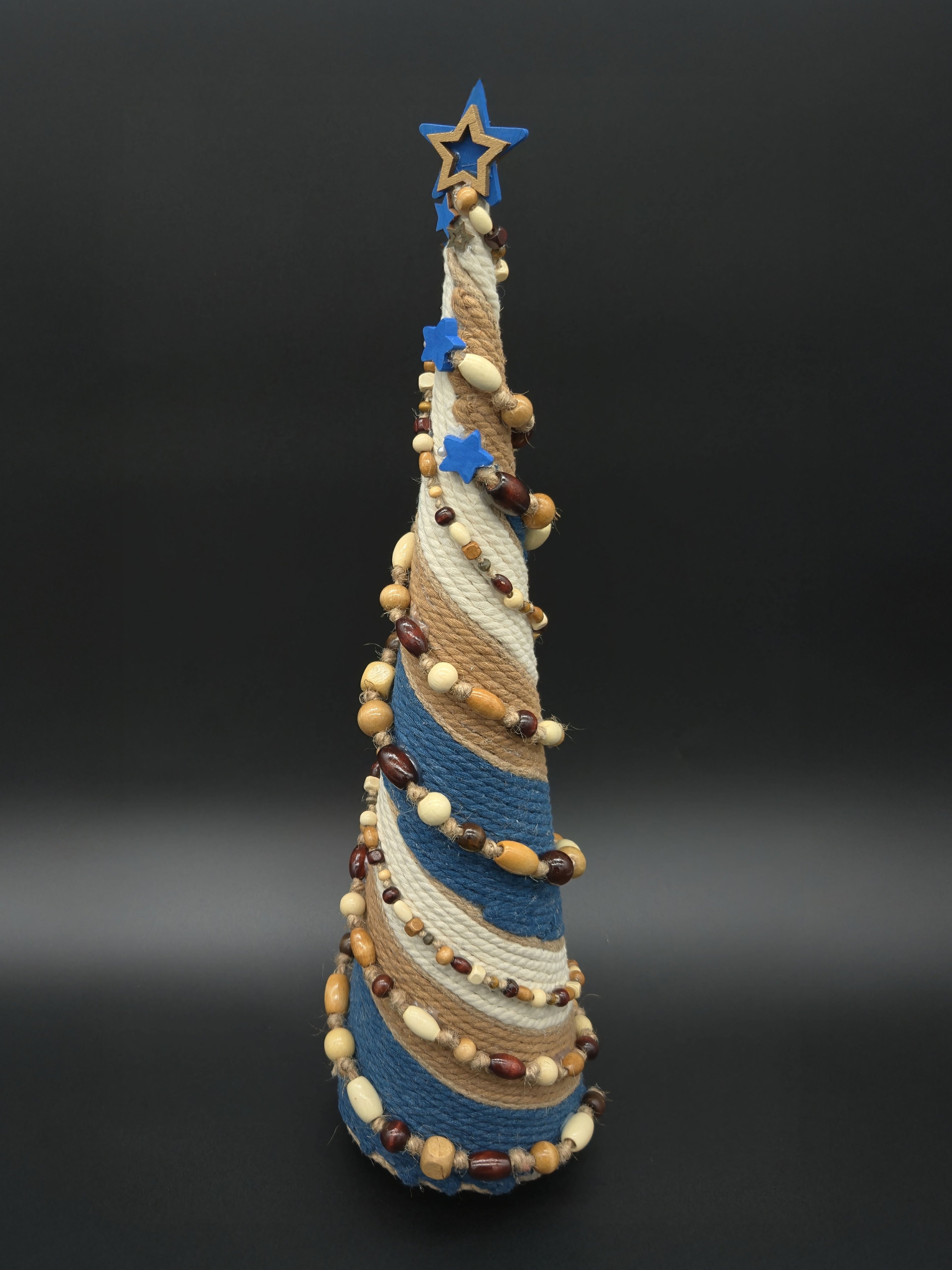 Rustic Wood Bead Garland Tree