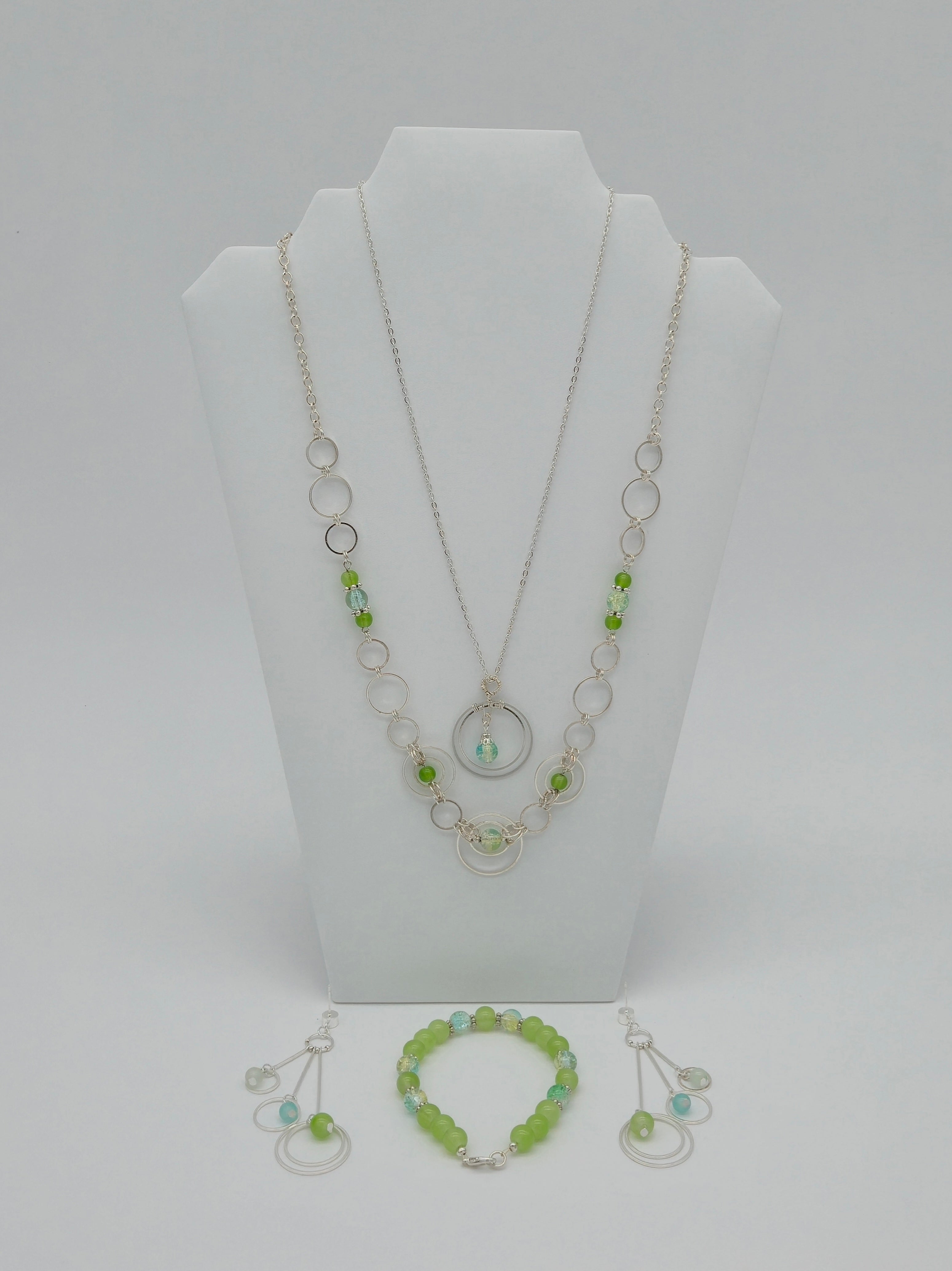 Yellow & Green Crackle Glass Collection