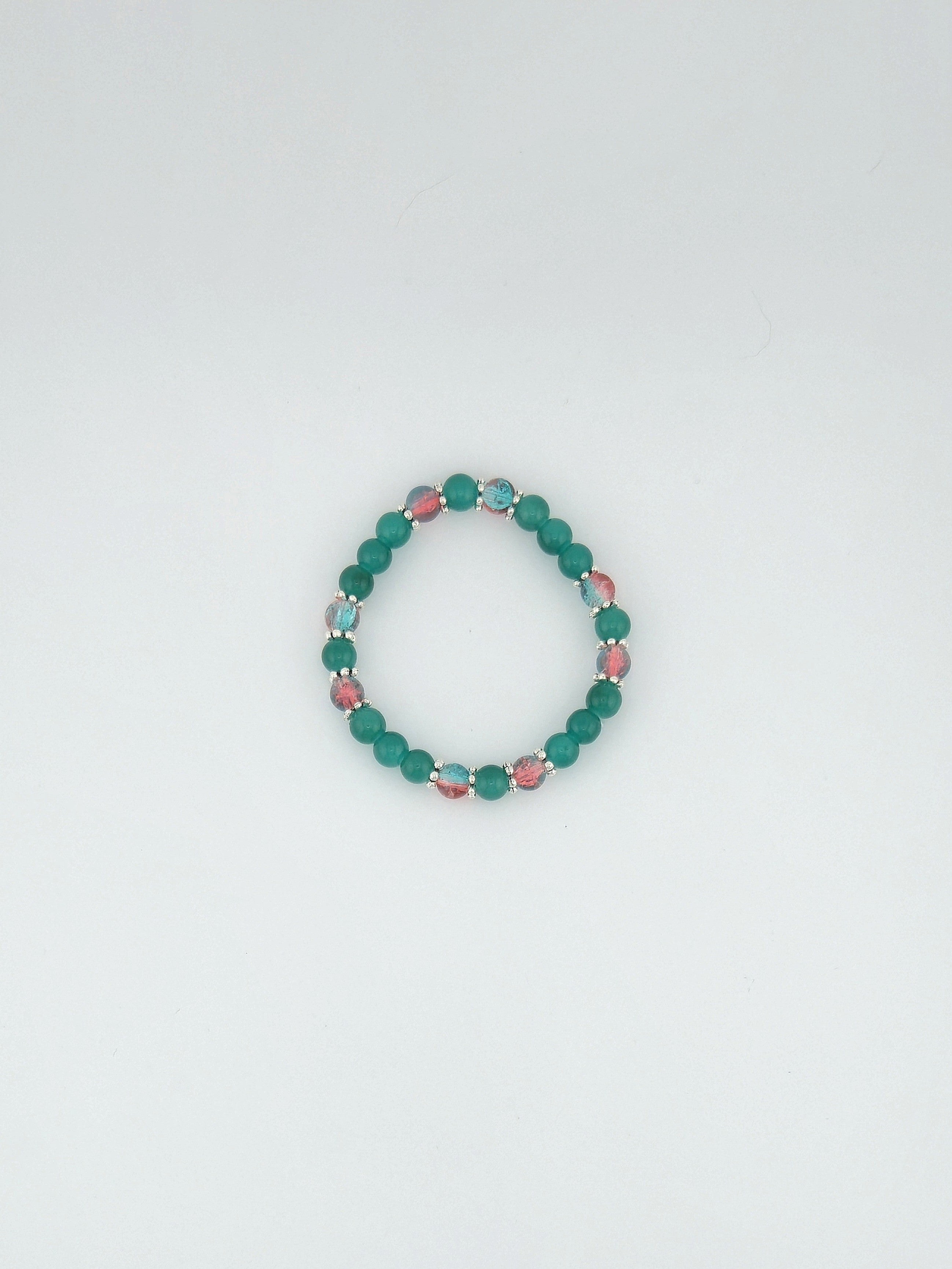 A hint of Pink Glass Bead Bracelet